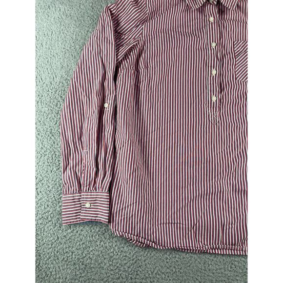 Tommy Hilfiger Shirt Womens Medium Red Button Up Striped Long Sleeve Business - Picture 3 of 10